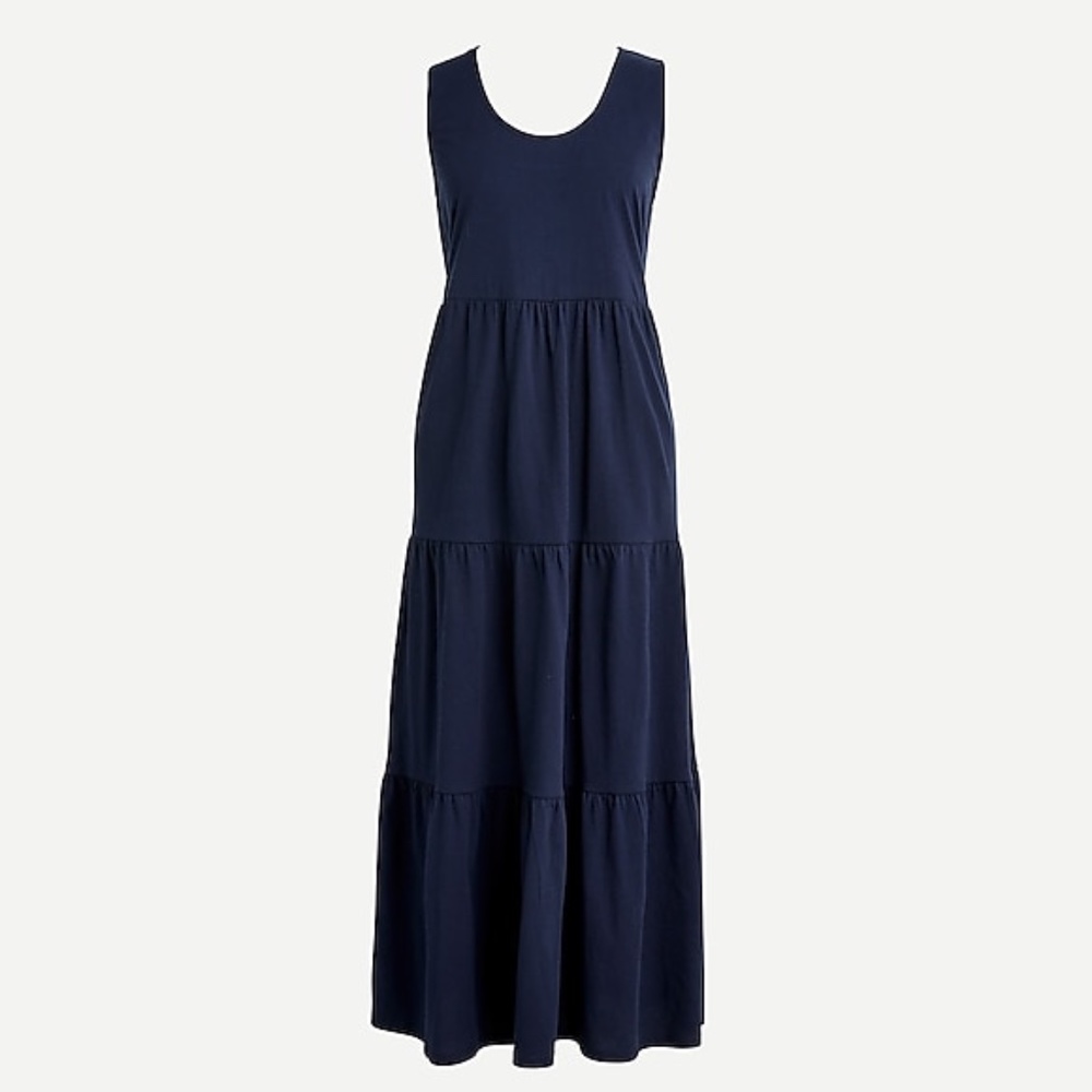 J.crew knit tiered maxi dress in navy blue